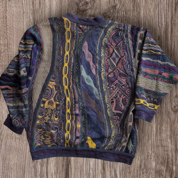 Coogi Jumper Crew Neck Sweater Mercerized Cotton Australia Multi Color Mens M - Picture 2 of 4